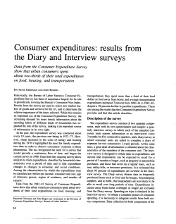 Consumer expenditures: results from the Diary and Interview surveys
