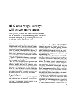 BLS area wage surveys will cover more areas