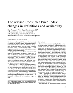 The revised Consumer Price Index: changes in definitions and availability