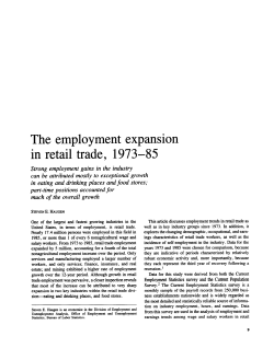 The employment expansion in retail trade, 1973-85