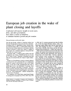 European job creation in the wake of plant closing and layoffs