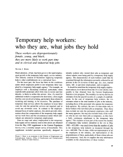 Temporary help workers: who they are, what jobs they hold