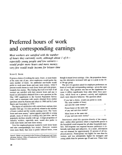 Preferred hours of work and corresponding earnings