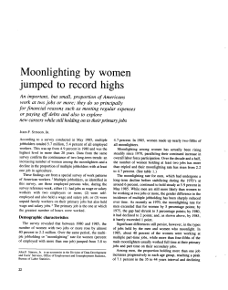 Moonlighting by women jumped to record highs