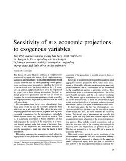 Sensitivity of BLS economic projections to exogenous variables