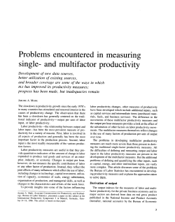Problems encountered in measuring single- and multifactor productivity