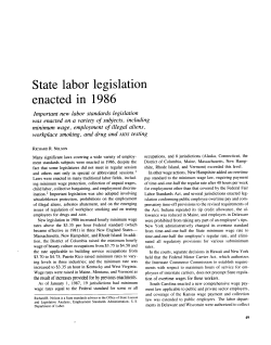 State labor legislation enacted in 1986