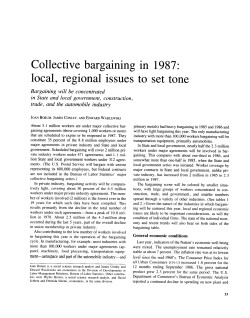 Collective bargaining in 1987: local, regional issues to set tone