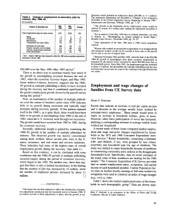 Employment and wage changes of families from CE Survey data