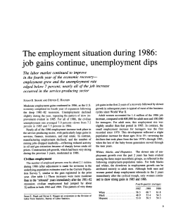The employment situation during 1986:job gains continue, unemployment dips