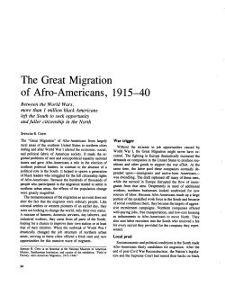 The Great Migration of Afro-Americans, 1915-40