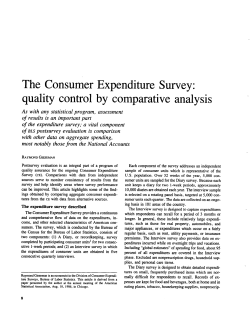 The Consumer Expenditure Survey: quality control by comparative analysis