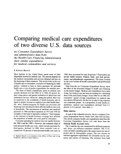Comparing medical care expenditures of two diverse U.S. data sources