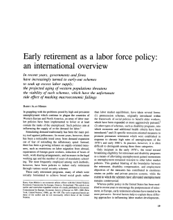 Early retirement as a labor force policy: an international overview