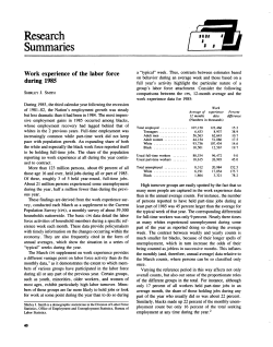 Work experience of the labor force during 1985