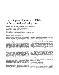 Import price declines in 1986 reflected reduced oil prices