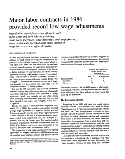 Major labor contracts in 1986 provided record low wage adjustments