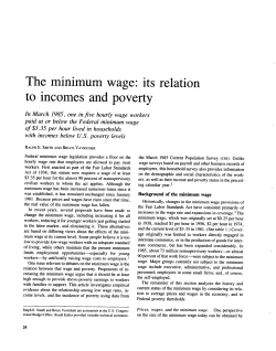 The minimum wage: its relation to incomes and poverty