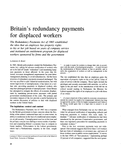 Britain s redundancy payments for displaced workers