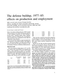 The defense buildup, 1977-85effects on production and employment
