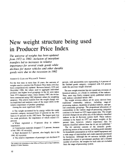 New weight structure being used in Producer Price Index