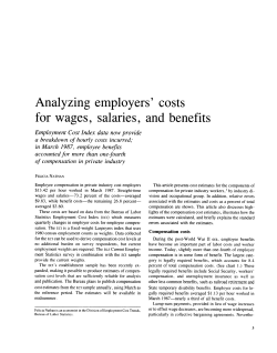 Analyzing employers costsfor wages, salaries, and benefits