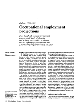 Occupational employment projections