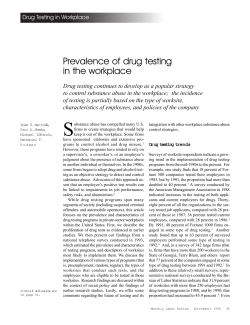 Prevalence of drug testing in the workplace