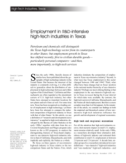 Employment in R&D-intensive high-tech industries in Texas