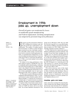 Employment in 1996: jobs up, unemployment down