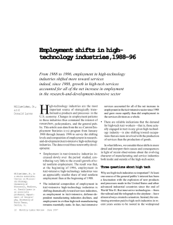 Employment shifts in high-technology industries, 1988-96