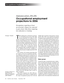 Occupational employment projections to 2006