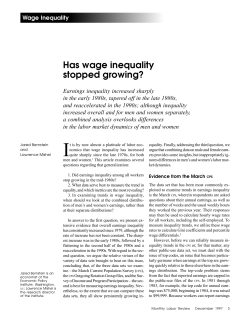Has wage inequality stopped growing?