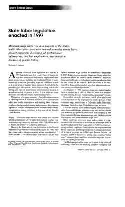 State labor legislation enacted in 1997