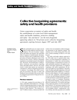 Collective bargaining agreements: safety and health provisions