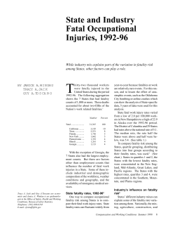 State and Industry Occupational Injuries, 1992-96