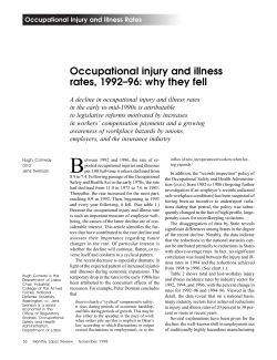 Occupational injury and illness rates: why they fell