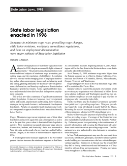 State labor legislation enacted in 1998