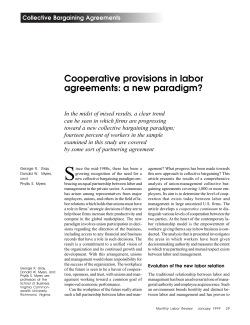 Cooperative provisions in collective bargaining agreements: a new paradigm?