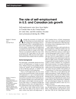 The role of self-employment in U.S. and Canadian job growth