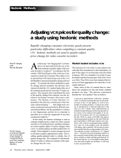 Adjusting VCR prices for quality change: a study using hedonic methods