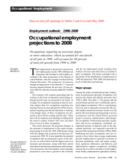Occupational employment projections to 2008
