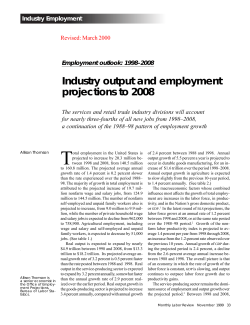 Industry output and employment projections to 2008