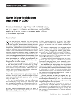 State labor legislation enacted in 1999