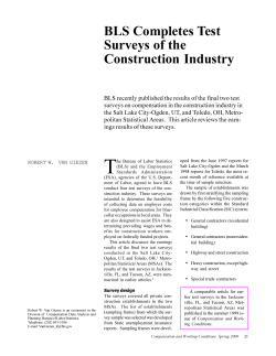 BLS Completes Test Surveys of the Construction Industry