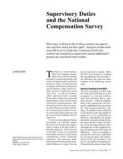 Supervisory Duties and the National Compensation Survey
