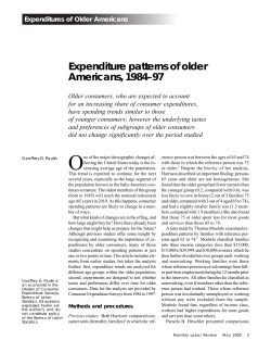 Expenditure patterns of older Americans, 1984-97