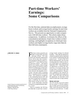 Part-time Workers Earnings: Some Comparisons
