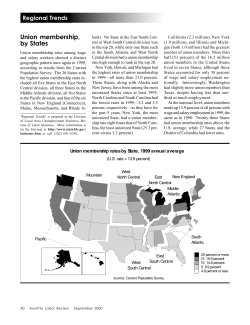 Union membership, by States