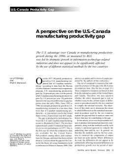 A perspective on the U.S.-Canada manufacturing productivity gap